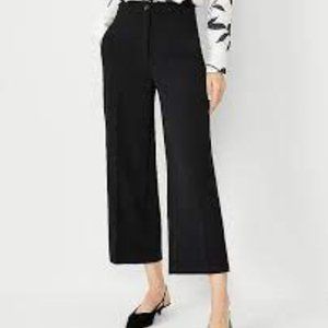 Ann Taylor The Kate Wide Leg Crop Pant Black